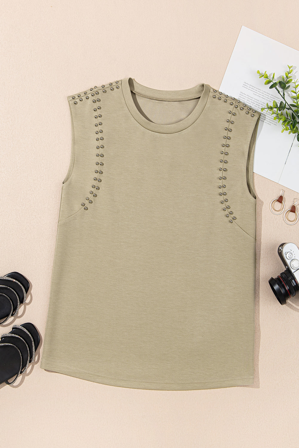 Studded Cap Sleeve Top