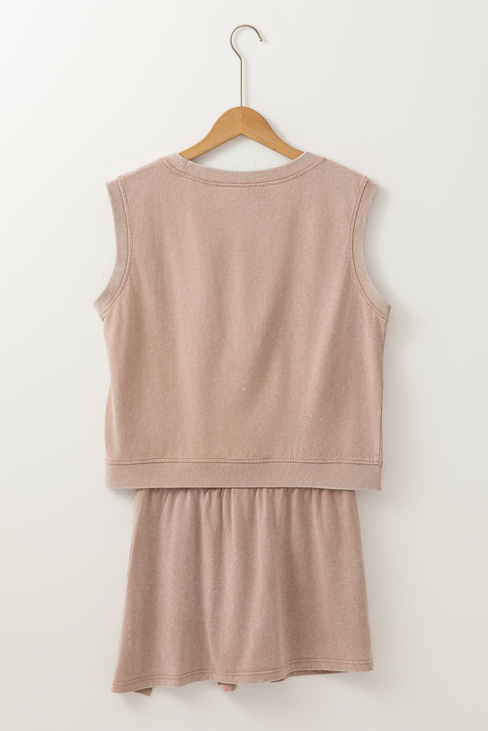Smoke Gray Mineral Wash Cotton Skort Set
