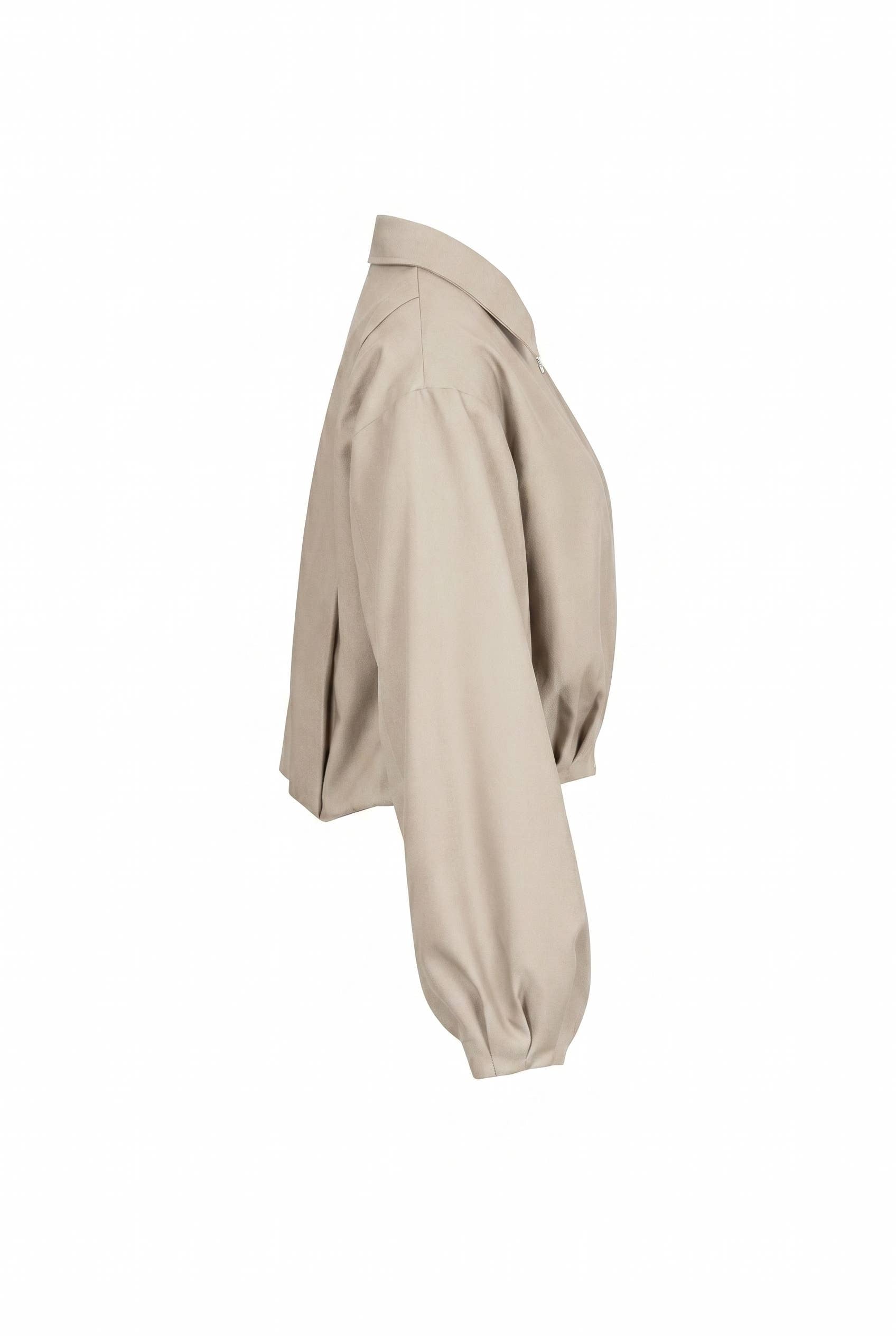 Draped Twill Jacket: Natural