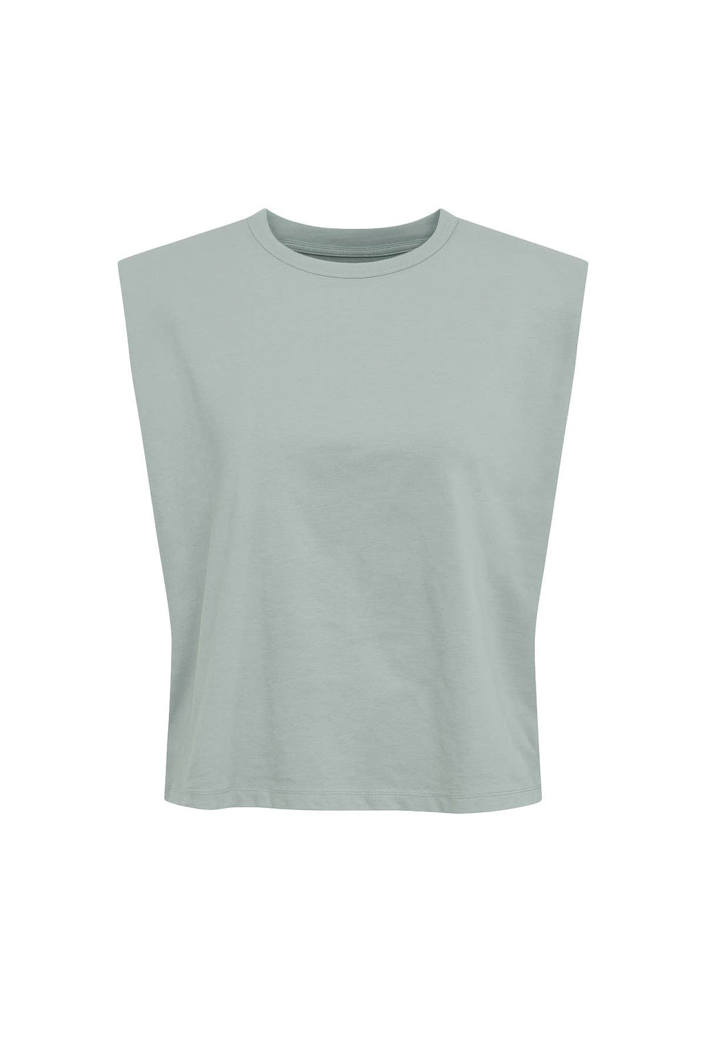 High Shoulder Top: Blue Grey
