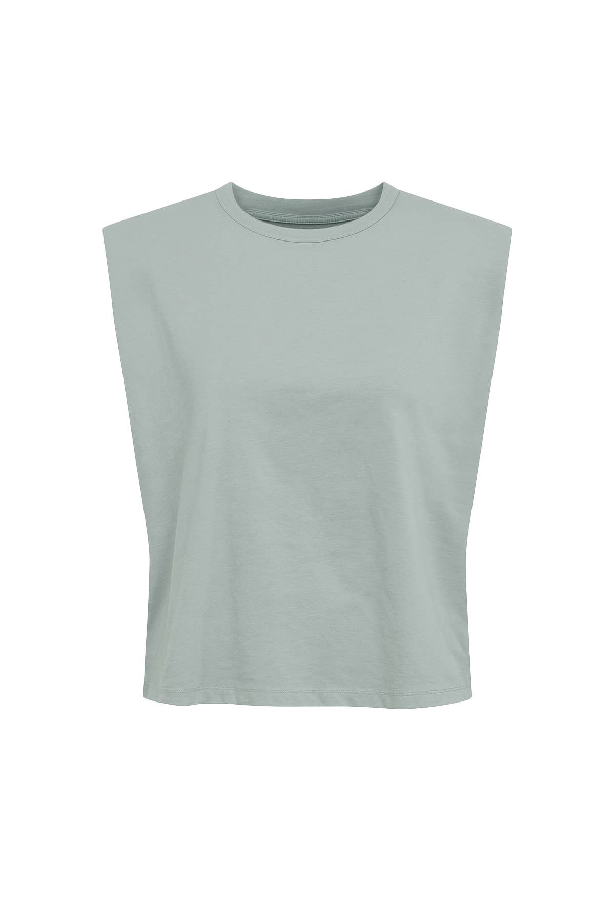 High Shoulder Top: Blue Grey