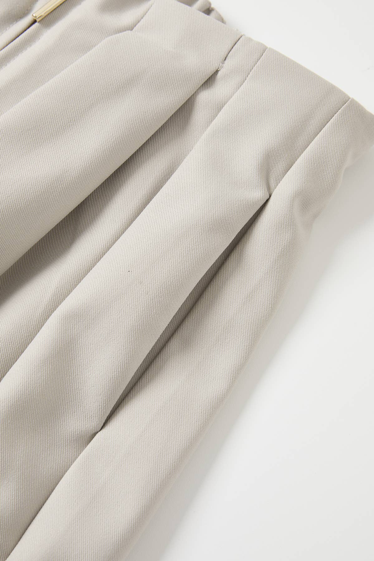 Draped Twill Wide Pants: Natural