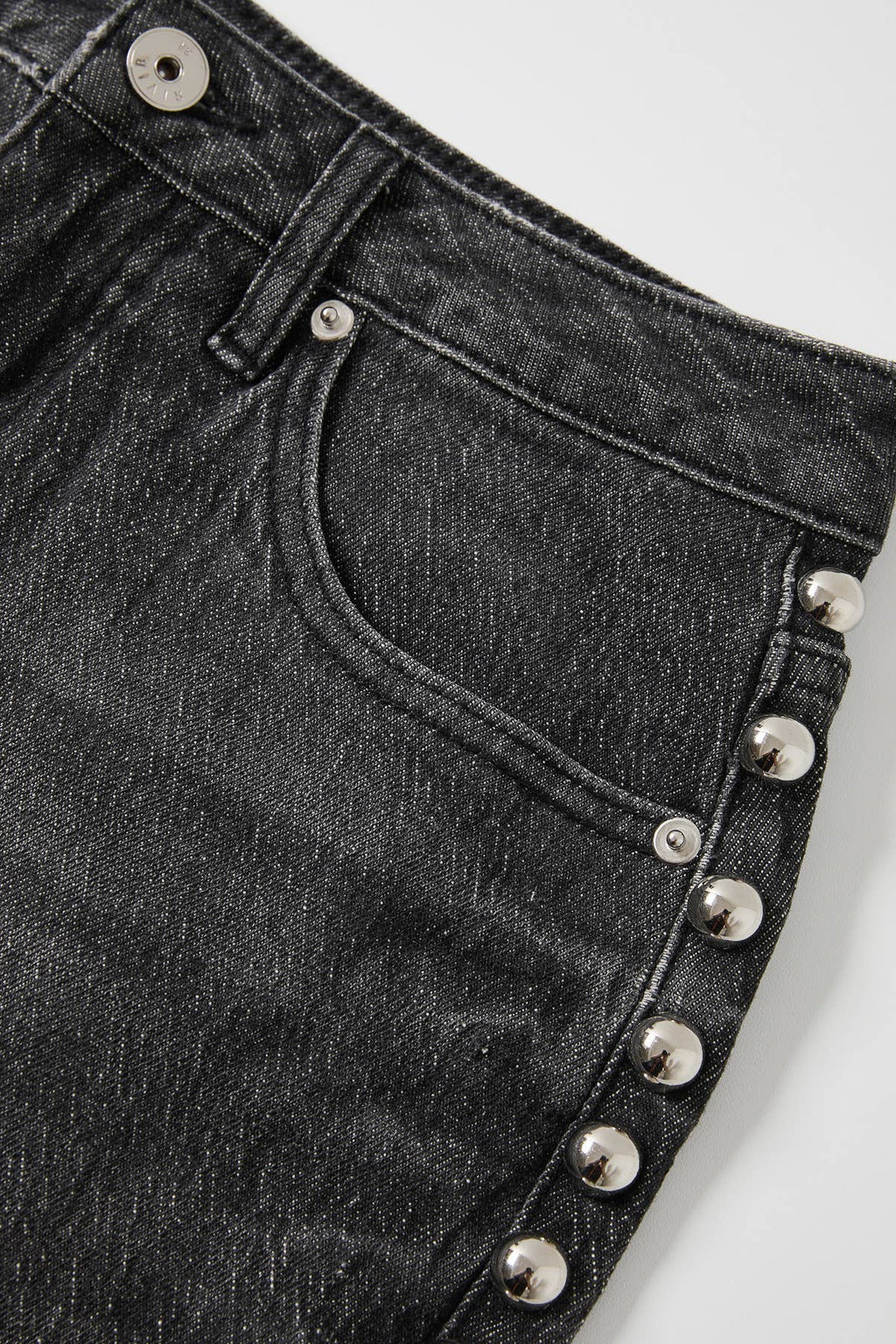 Stud Detail Wide Leg Pants: Black
