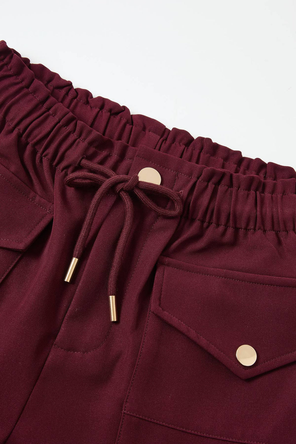 Utilitarian Twill Wide Pants: Dk burgundy