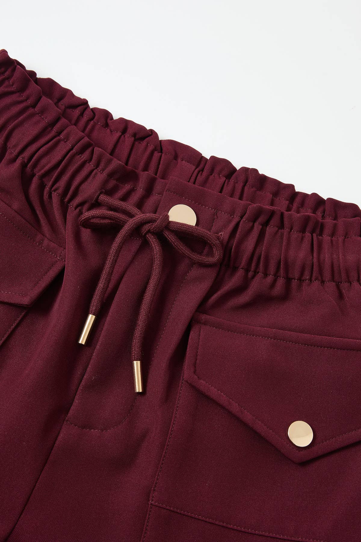 Utilitarian Twill Wide Pants: Dk burgundy